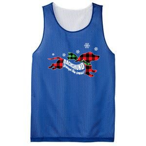 Dachshundthrough The Snow Doxie Dog Plaid Christmas Cool Gift Mesh Reversible Basketball Jersey Tank