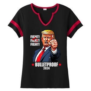 Donald Trump Shot Bulletproof Fight 2024 Election Ladies Halftime Notch Neck Tee