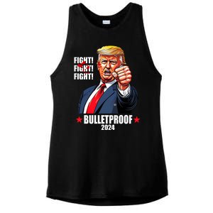 Donald Trump Shot Bulletproof Fight 2024 Election Ladies PosiCharge Tri-Blend Wicking Tank