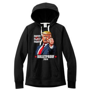 Donald Trump Shot Bulletproof Fight 2024 Election Women's Fleece Hoodie