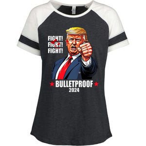 Donald Trump Shot Bulletproof Fight 2024 Election Enza Ladies Jersey Colorblock Tee