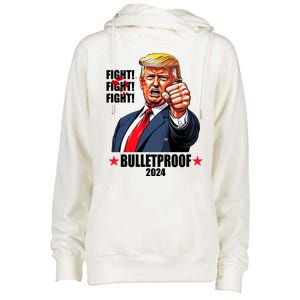 Donald Trump Shot Bulletproof Fight 2024 Election Womens Funnel Neck Pullover Hood