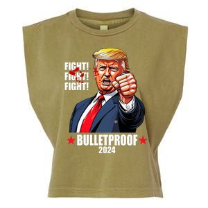 Donald Trump Shot Bulletproof Fight 2024 Election Garment-Dyed Women's Muscle Tee