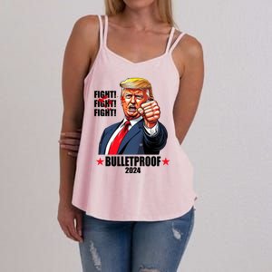 Donald Trump Shot Bulletproof Fight 2024 Election Women's Strappy Tank