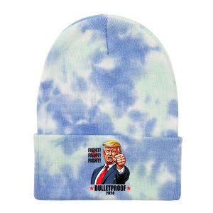 Donald Trump Shot Bulletproof Fight 2024 Election Tie Dye 12in Knit Beanie