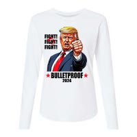 Donald Trump Shot Bulletproof Fight 2024 Election Womens Cotton Relaxed Long Sleeve T-Shirt