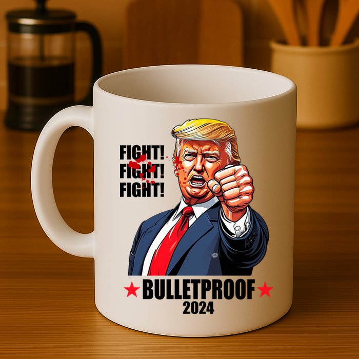 Donald Trump Shot Bulletproof Fight 2024 Election Mug