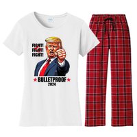 Donald Trump Shot Bulletproof Fight 2024 Election Women's Flannel Pajama Set