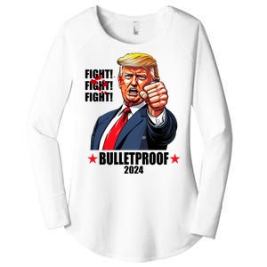 Donald Trump Shot Bulletproof Fight 2024 Election Women's Perfect Tri Tunic Long Sleeve Shirt