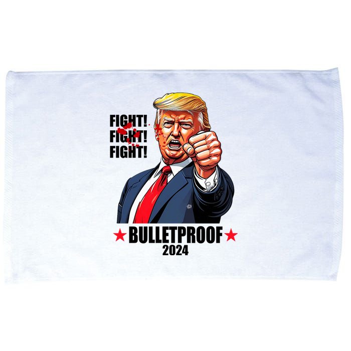 Donald Trump Shot Bulletproof Fight 2024 Election Microfiber Hand Towel