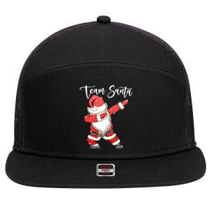 Dabbing Team Santa Claus Christmas Tree Lights Dab Xmas Cute Gift 7 Panel Mesh Trucker Snapback Hat