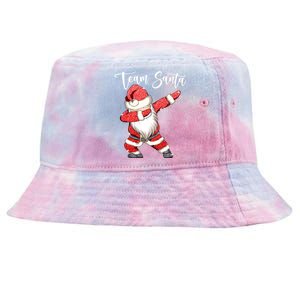 Dabbing Team Santa Claus Christmas Tree Lights Dab Xmas Cute Gift Tie-Dyed Bucket Hat