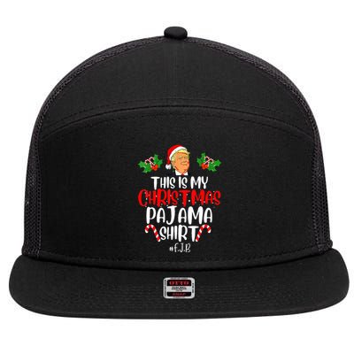 Donald Trump Santa This Is My Christmas Pajama 7 Panel Mesh Trucker Snapback Hat