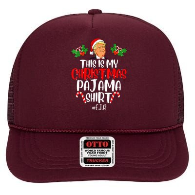 Donald Trump Santa This Is My Christmas Pajama High Crown Mesh Back Trucker Hat