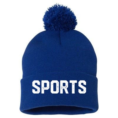 Design That Says Sports For Fans Gift Pom Pom 12in Knit Beanie