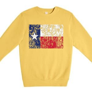 Distressed Texas State Flag Houston Austin Tx El Paso Premium Crewneck Sweatshirt