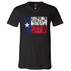 Distressed Texas State Flag Houston Austin Tx El Paso V-Neck T-Shirt