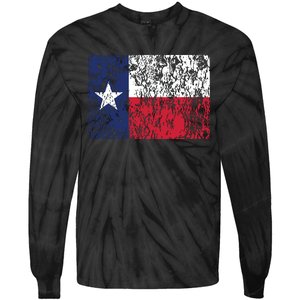 Distressed Texas State Flag Houston Austin Tx El Paso Tie-Dye Long Sleeve Shirt