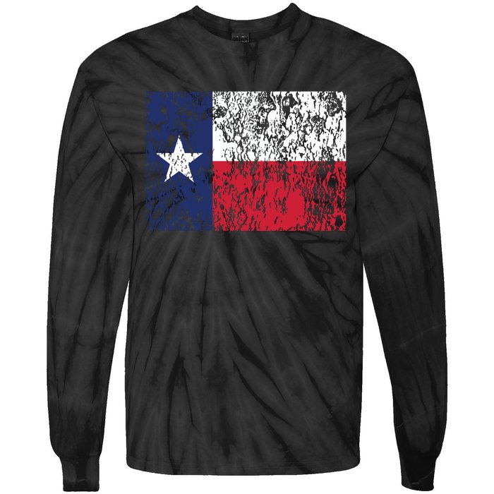 Distressed Texas State Flag Houston Austin Tx El Paso Tie-Dye Long Sleeve Shirt