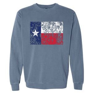 Distressed Texas State Flag Houston Austin Tx El Paso Garment-Dyed Sweatshirt