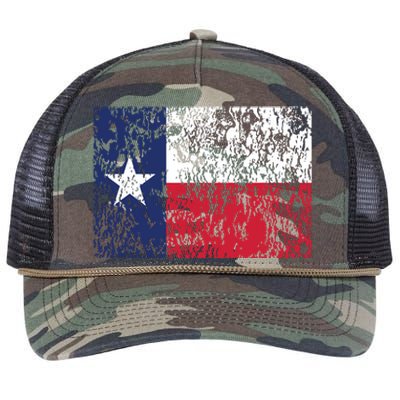 Distressed Texas State Flag Houston Austin Tx El Paso Retro Rope Trucker Hat Cap