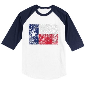 Distressed Texas State Flag Houston Austin Tx El Paso Baseball Sleeve Shirt