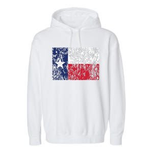 Distressed Texas State Flag Houston Austin Tx El Paso Garment-Dyed Fleece Hoodie