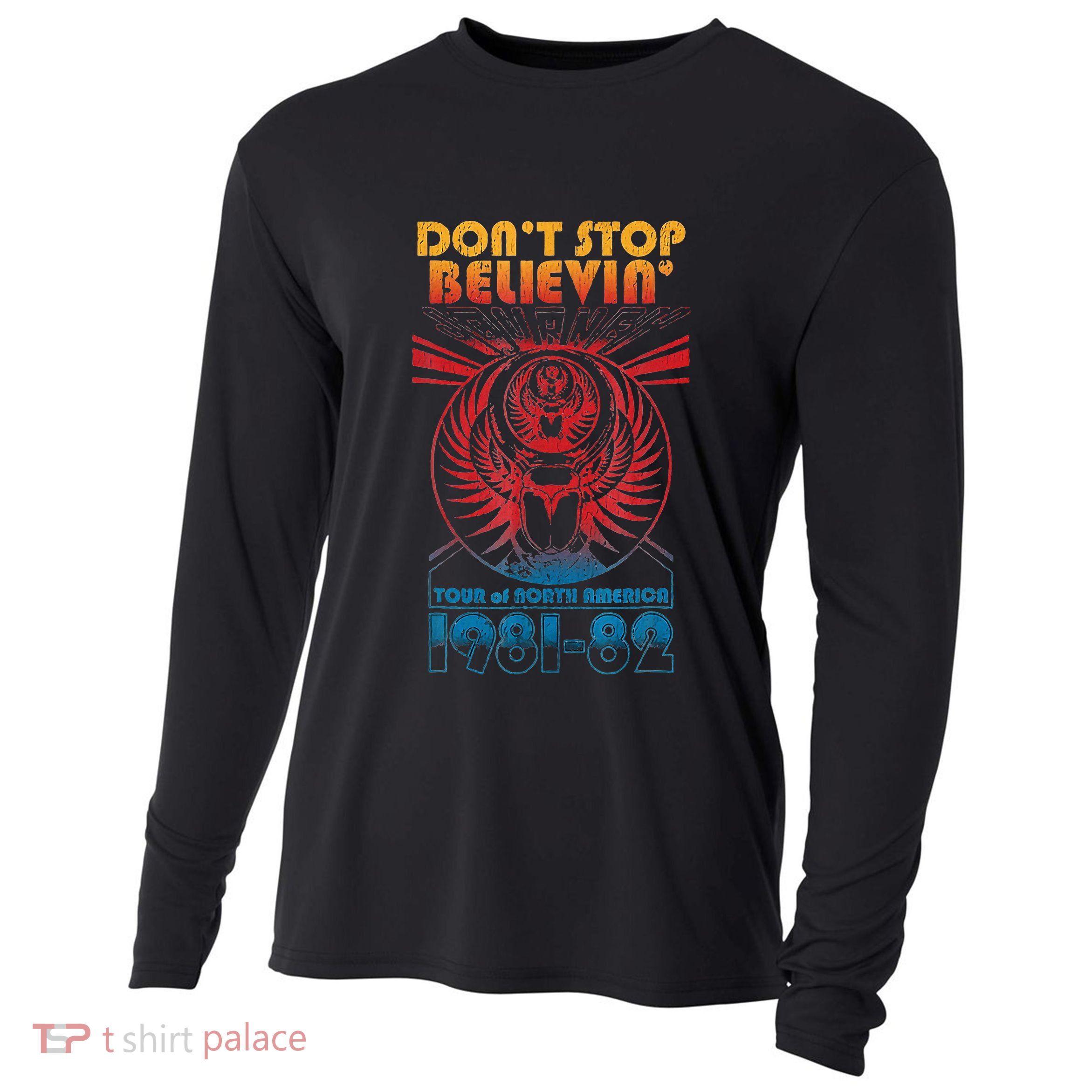 Don t StopBelievenVintage 1981 1982 Cooling Performance Long Sleeve Crew