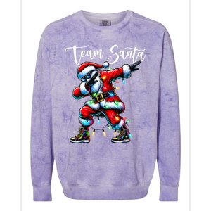 Dabbing Team Santa Claus Christmas Tree Lights Dab Xmas Great Gift Colorblast Crewneck Sweatshirt