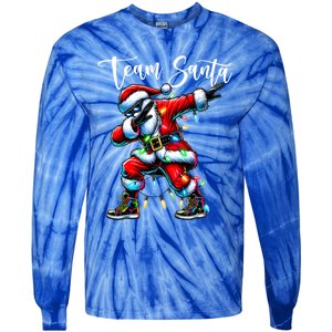 Dabbing Team Santa Claus Christmas Tree Lights Dab Xmas Great Gift Tie-Dye Long Sleeve Shirt