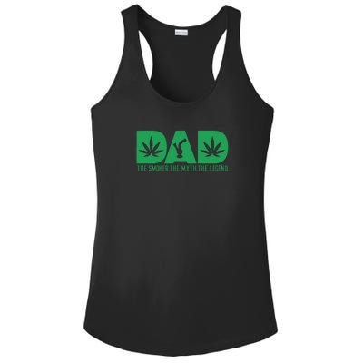 Dad The Smoker The Myth The Legend Smoke Marijuana Ladies PosiCharge Competitor Racerback Tank