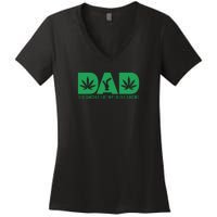 Dad The Smoker The Myth The Legend Smoke Marijuana Women's V-Neck T-Shirt