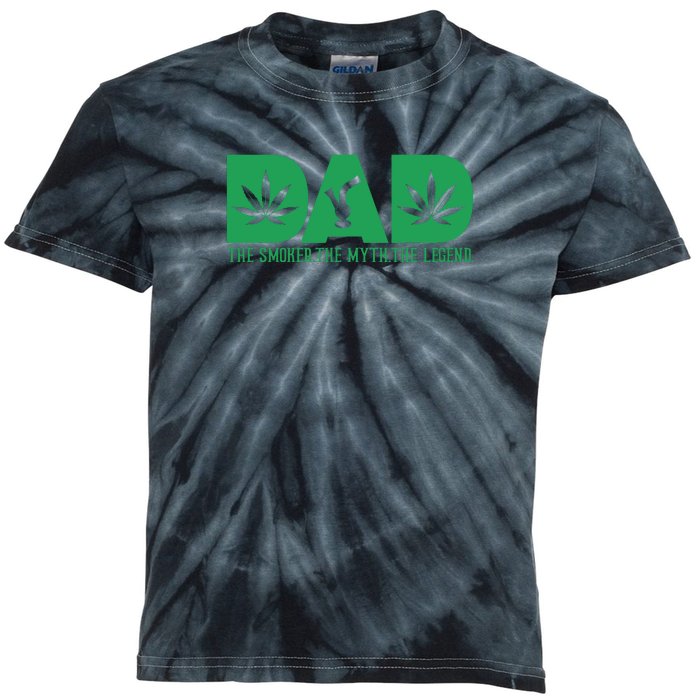 Dad The Smoker The Myth The Legend Smoke Marijuana Kids Tie-Dye T-Shirt