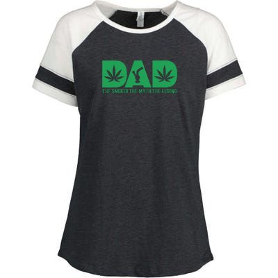 Dad The Smoker The Myth The Legend Smoke Marijuana Enza Ladies Jersey Colorblock Tee