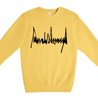 Donald Trump Signature America Country Usa Presidents Day Premium Crewneck Sweatshirt