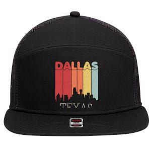 Dallas Texas Skyline Cityscape Great Gift 7 Panel Mesh Trucker Snapback Hat