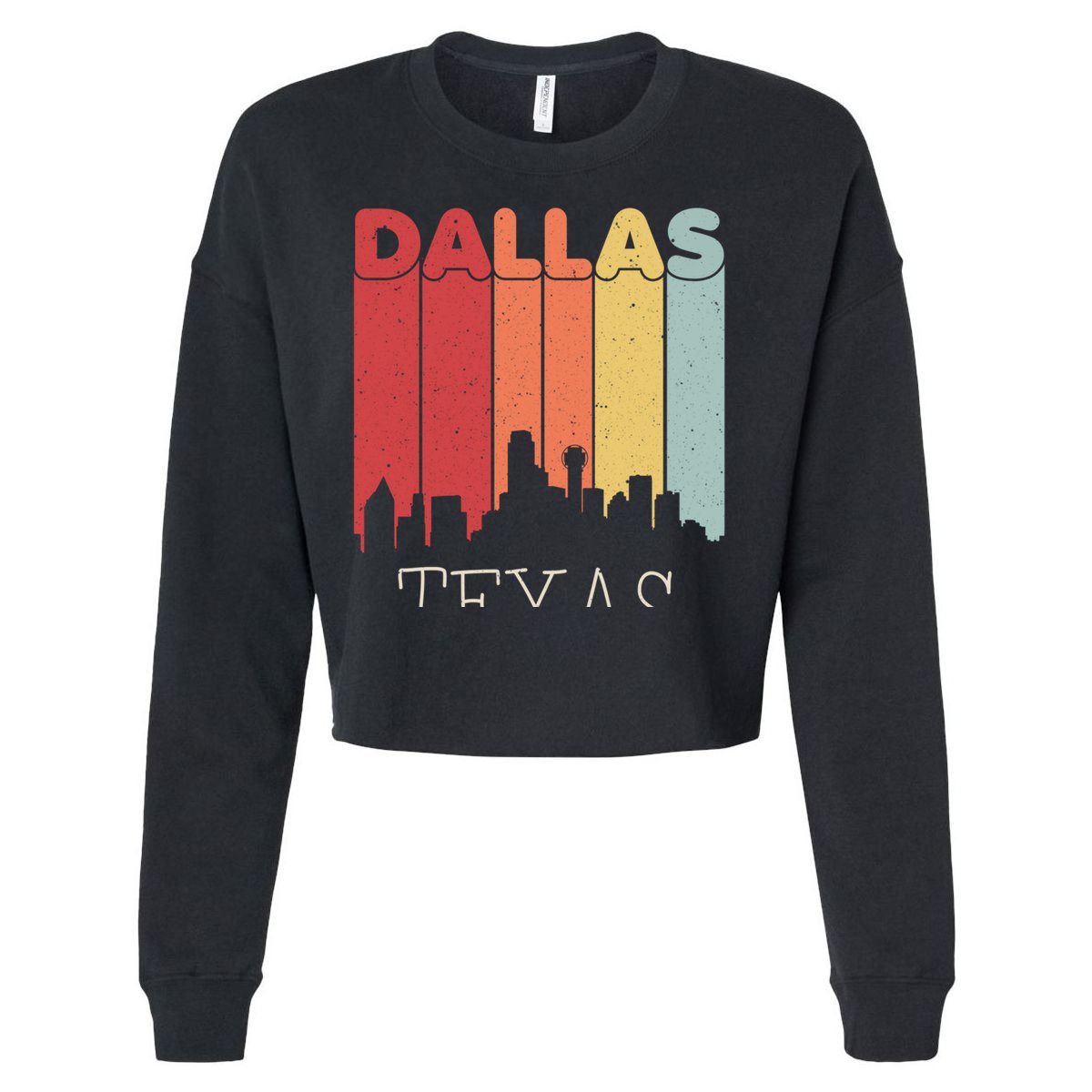 Dallas Texas Skyline Cityscape Great Gift Cropped Pullover Crew