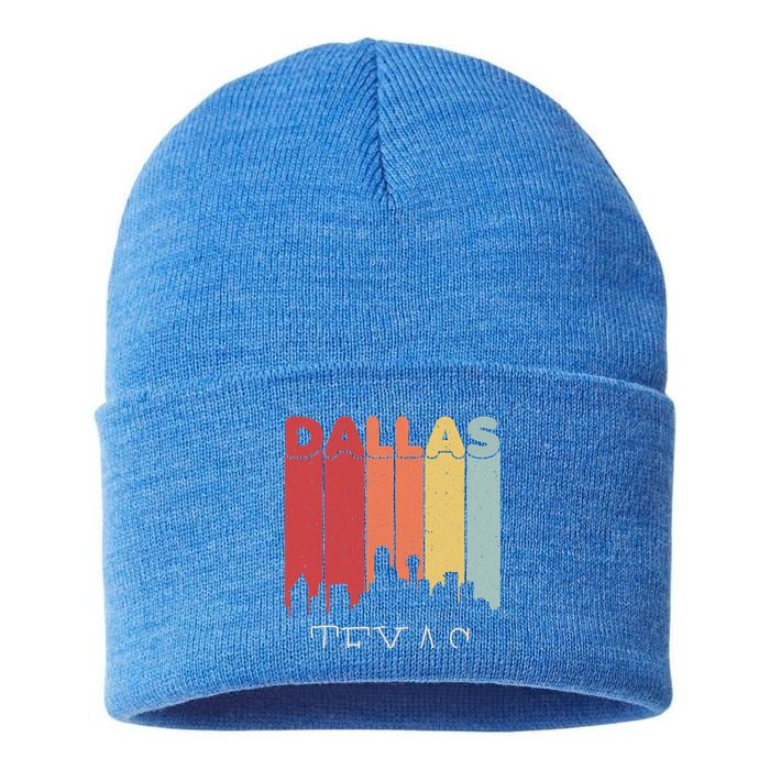 Dallas Texas Skyline Cityscape Great Gift Sustainable Knit Beanie