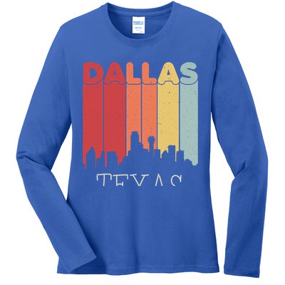 Dallas Texas Skyline Cityscape Great Gift Ladies Long Sleeve Shirt