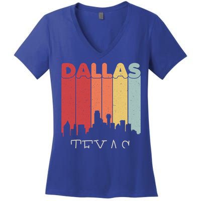 Dallas Texas Skyline Cityscape Great Gift Women's V-Neck T-Shirt