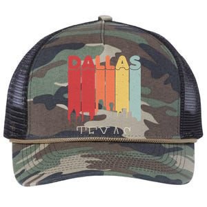 Dallas Texas Skyline Cityscape Great Gift Retro Rope Trucker Hat Cap