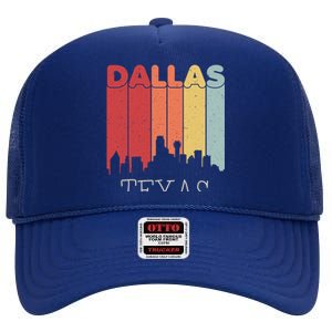 Dallas Texas Skyline Cityscape Great Gift High Crown Mesh Back Trucker Hat