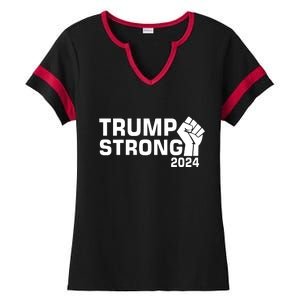 Donald Trump Strong 2024 Ladies Halftime Notch Neck Tee