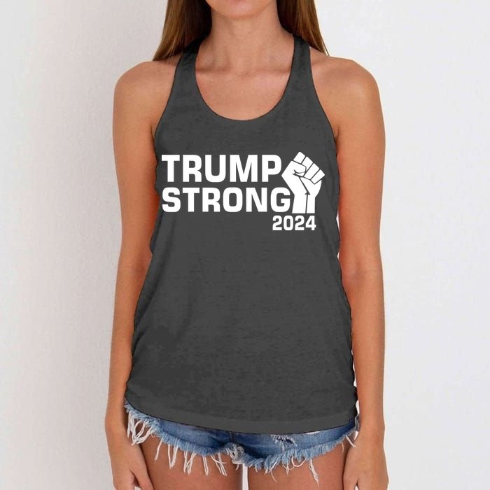 Donald Trump Strong 2024 Women's Knotted Racerback Tank