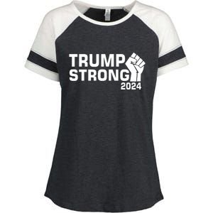 Donald Trump Strong 2024 Enza Ladies Jersey Colorblock Tee