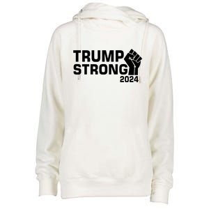 Donald Trump Strong 2024 Womens Funnel Neck Pullover Hood