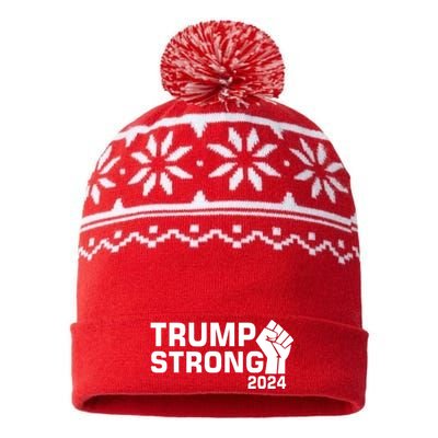 Donald Trump Strong 2024 USA-Made Snowflake Beanie