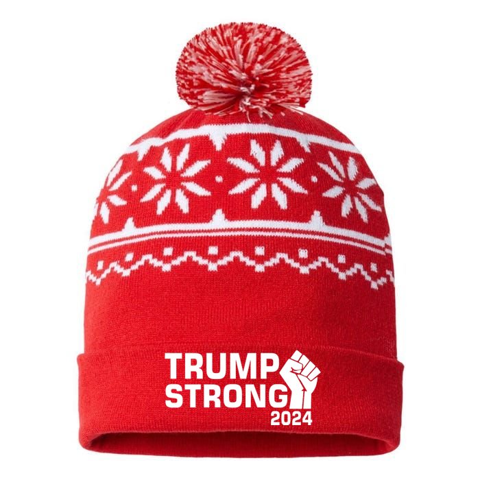 Donald Trump Strong 2024 USA-Made Snowflake Beanie