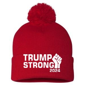 Donald Trump Strong 2024 Pom Pom 12in Knit Beanie