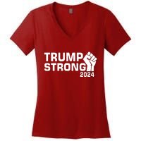 Donald Trump Strong 2024 Women's V-Neck T-Shirt